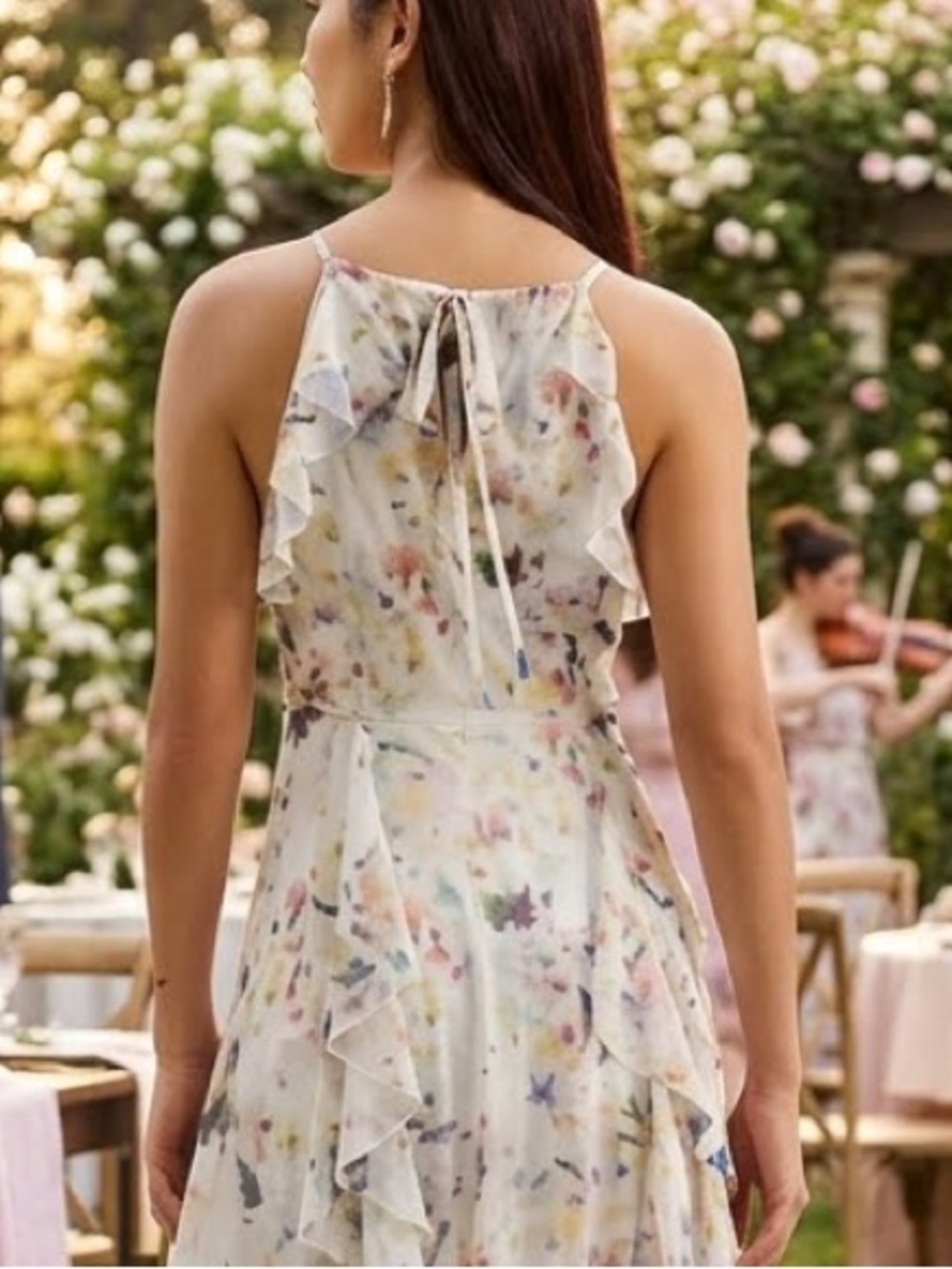 NWOT Ted Baker Lauriin Floral Halter Neck Dress Sz US 2 Or Ted Sz 0 - Picture 5 of 13